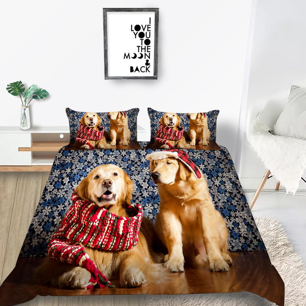 Пододеяльник для домашних животных с 3D принтом собак, комплект постельного белья, креативный домашний текстиль, покрывала из микрофибры для мужчин и женщин, покрывала King Size
