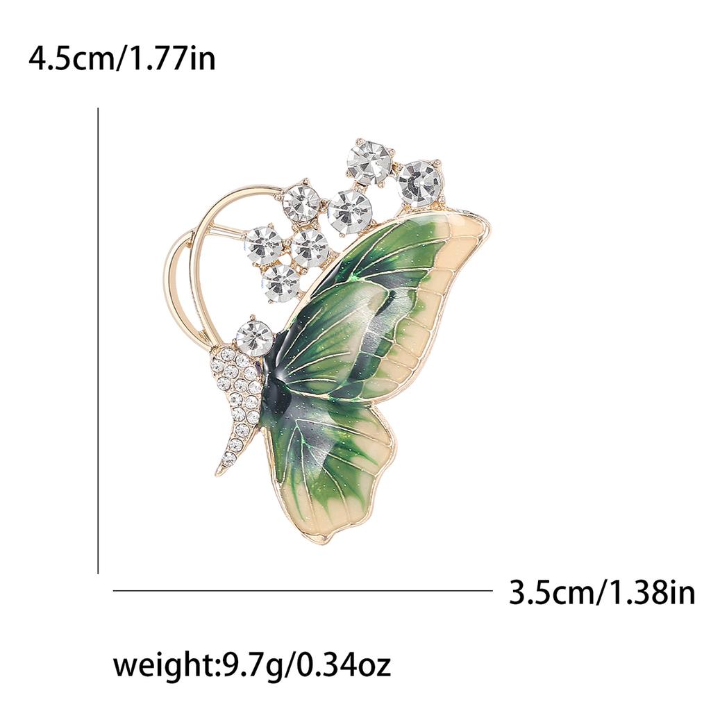 Enamel Butterfly Brooches for Women Unisex Rhinestone Insect Pins Banquet Party Backpack Gifts Jewelry Accessories