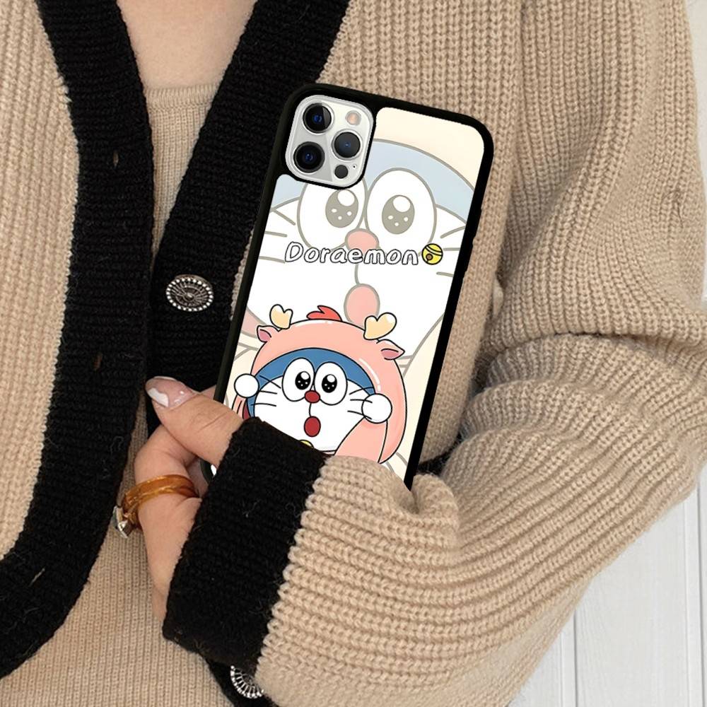 Cute Cartoon D-Doraemons Phone Case For IPhone 17 16 Pro Max 11 12 13 14 15 Hard PC+TPU Bracket Back Cover