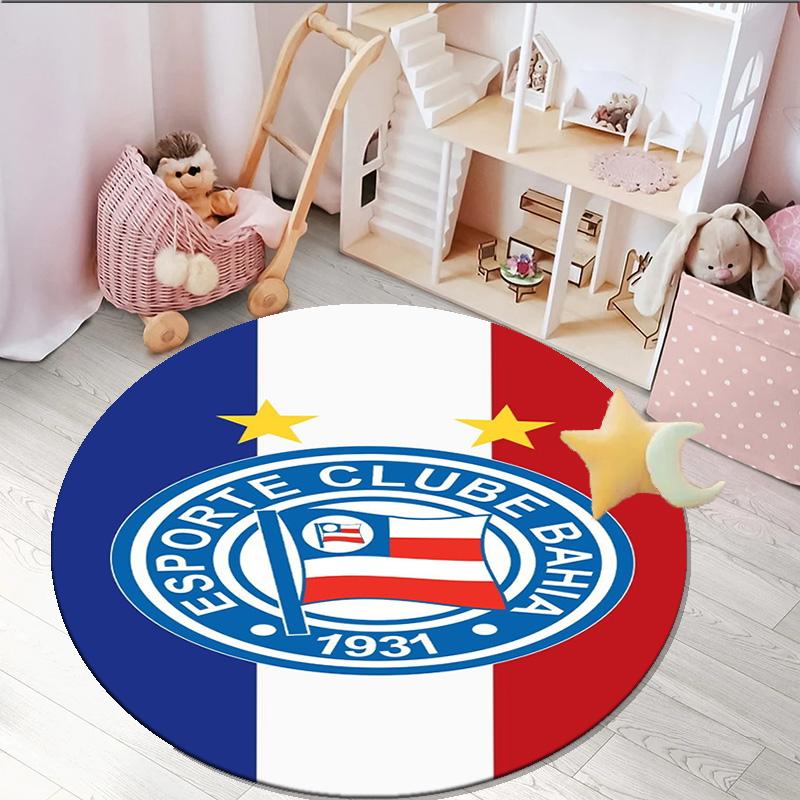 1PC round rug Ba-hia Sports Club Emblem Printed Round Area Rug ,Rug For Home Office, Round Chair Rug, Decorative Carpet Fan gifts Christmas gift