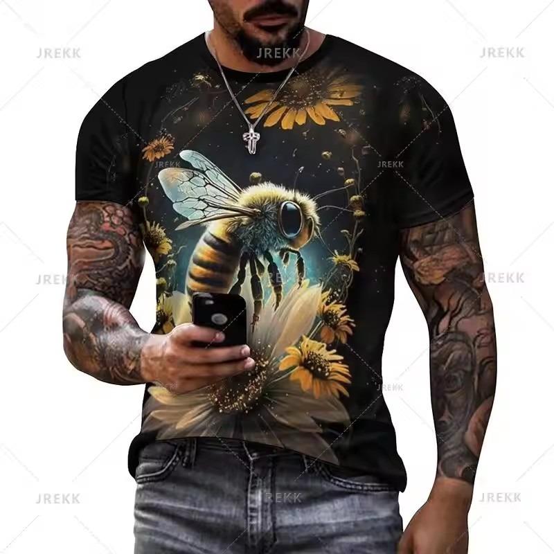 Футболка с рисунком Honeycomb Bee, модная футболка с 3D принтом, летние мужские повседневные уличные топы, футболки, женские спортивные толстовки больших размеров