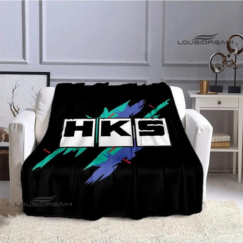 Одеяло с принтом логотипа гоночного автомобиля HKS, теплое одеяло с фланцем, мягкое и удобное одеяло, покрывало, подкладка для кровати, подарок на день рождения