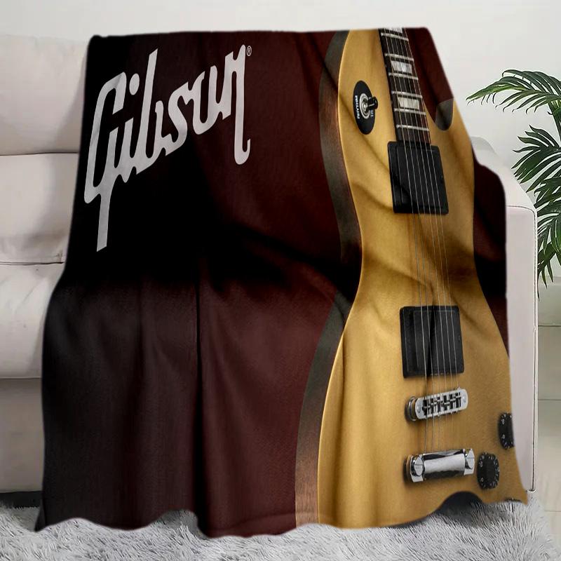 Guitar Print Blanket Soft Comfortable All Seasons Suitable Sofa Office Nap Travel Birthday Gift Christmas Present
