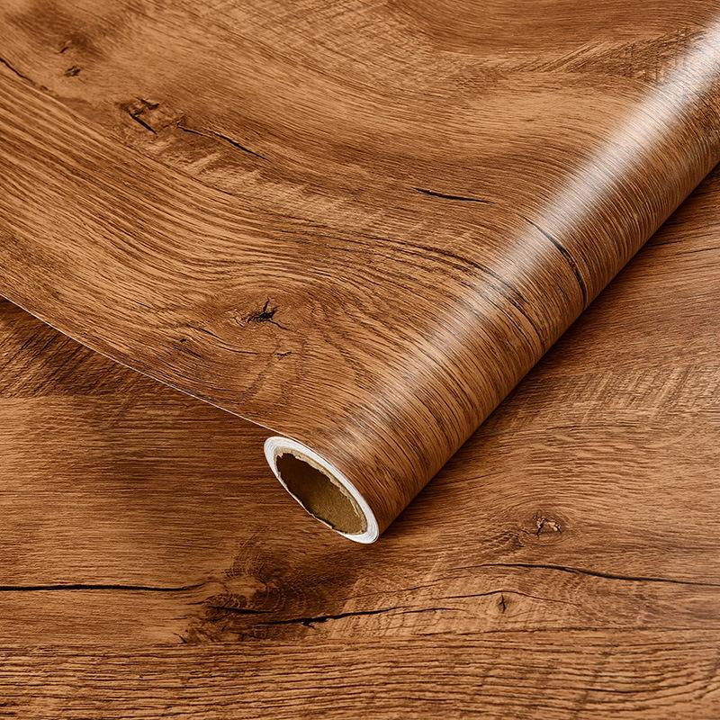 Furniture Renovation Stickers Self-adhesive Wood Grain Stickers Wallpaper Veneer Closet Cabinet Board Wooden Door Desktop Waterproof Imitation Wood