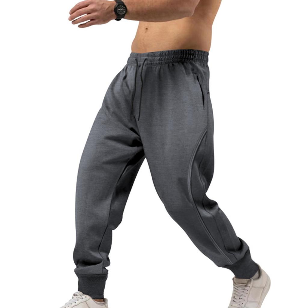 Men's Summer Casual Sports Pants Men's Solid Color Drawstring Leg Casual Pants