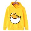 Осень Зима Мультяшные Толстовки с Принтом Персонажа Гудетама Повседневные Теплые Спортивные с Длинным Рукавом Детские для Мальчиков и Девочек Детские Унисекс Толстовки с Капюшоном