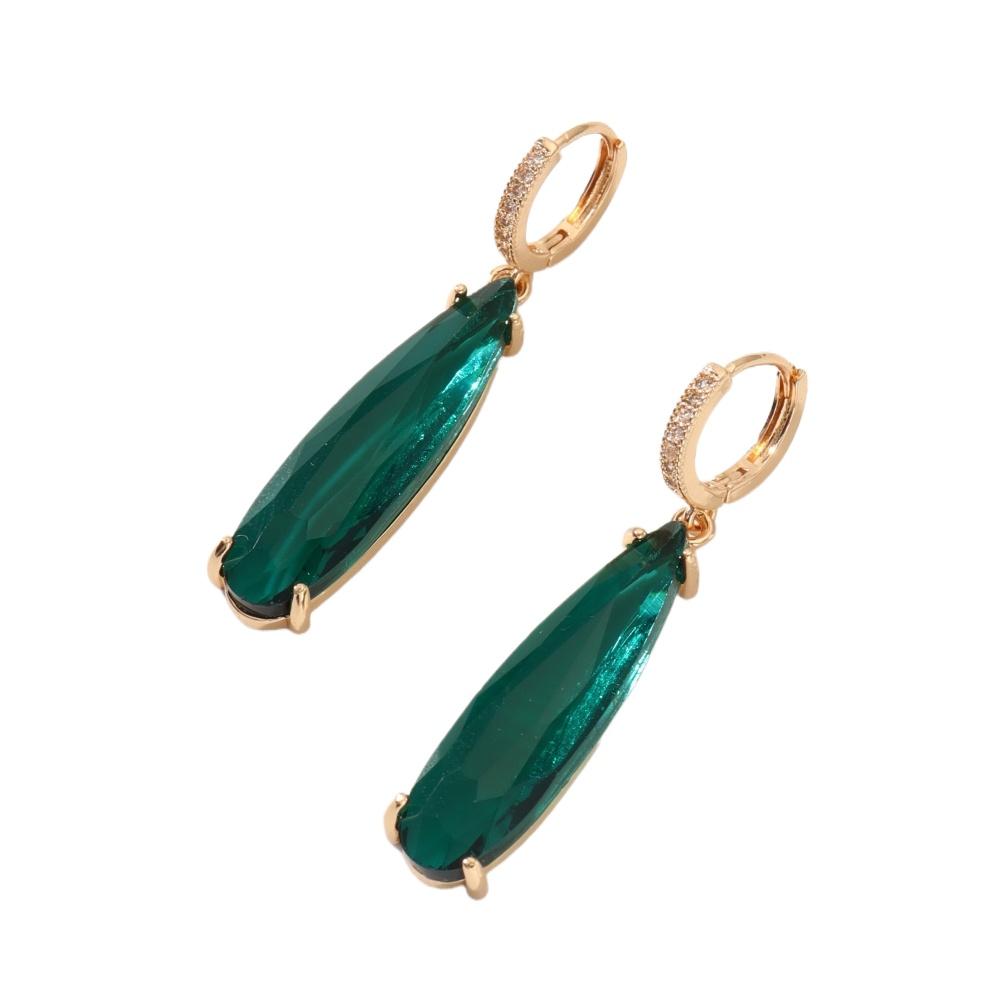 Simple Water Drops Artificial Crystal Dangle Earrings for Women Zirconia Earring Jewelry Wedding Party Accessories