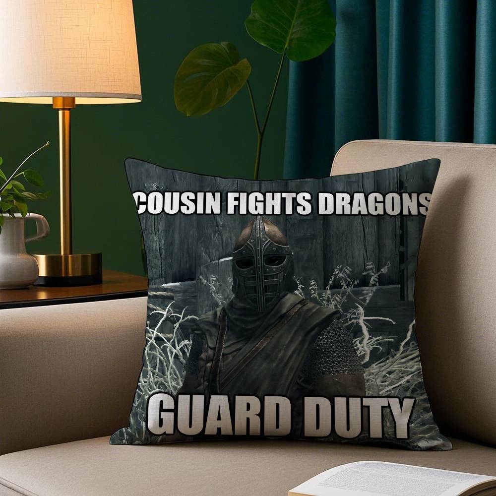 Эй Ты Ты Наконец Проснулся Мем Скайрим Наволочка Уютная Плюшевая Наволочка С Двусторонней Печатью – Домашний Подарок для Декора Спальни