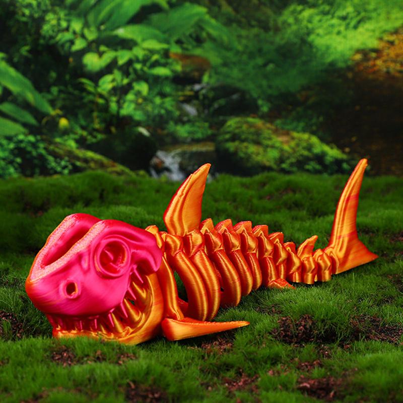 3D-печатная фигурка акулы с гибкими суставами для домашнего офиса, декор стола, украшение для стола в виде морского животного, идеальная подарочная игрушка