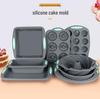 Силиконовый набор форм для выпечки термостойкий - Темно-серые формы для пончиков, тостов, шифона