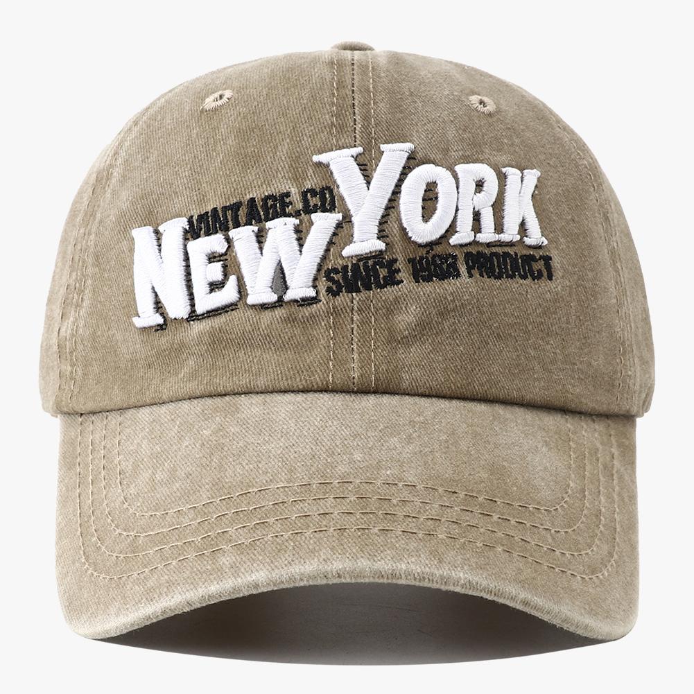 Ретро Бейсболка Snapback с вышивкой New York Винтажная стираная Бейсболки Весна Осень Регулируемая Хип-хоп Папа-кепки Для мужчин Женщин