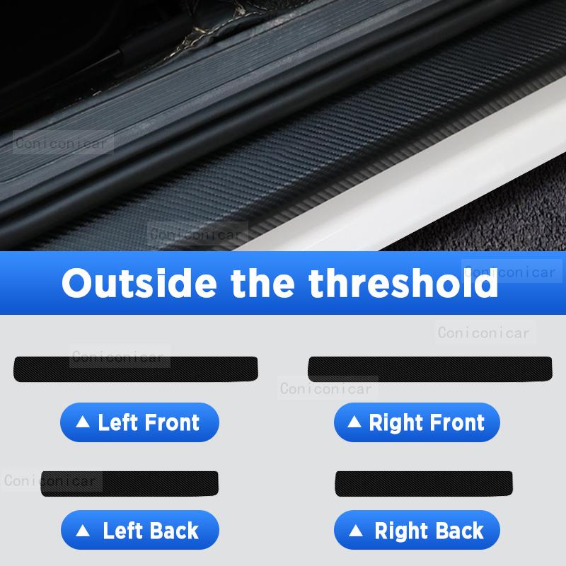 For JETOUR DASHING X-1 -2025 Car Door Sills Scuff Plate Threshold Protector Interior Imitation Carbon Fiber Sticker
