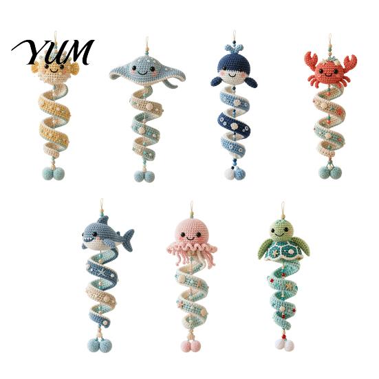 Educational Knitting for Novices Ocean Animal Spiral Crochet Kit, DIY Coastal Hanging Ornament Beginner Craft Supplies Travel Kit with Yarn