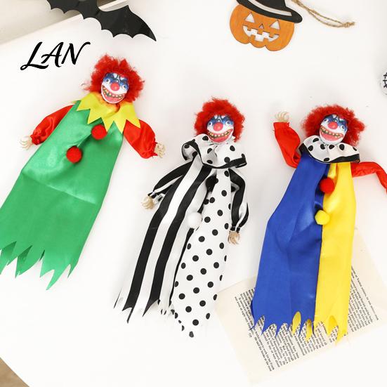 Wrinkle-resistant Horror Party Decor Halloween Decoration, Scary Hanging Clown Pendant with Satin Cloak, Layered Atmosphere Props Jester Plush