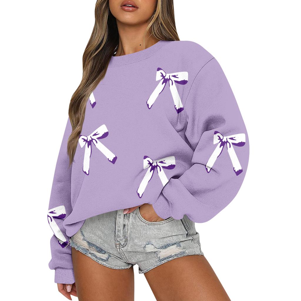 Женские топы Женский свитшот с длинным рукавом Повседневный с круглым вырезом Свободного кроя Пуловер Флисовые топы