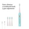 Clean Adult Black White Classic Acoustic Electric Toothbrush Adult 5-gear Mode USB Charging IPX7 Waterproof Acoustic Electric