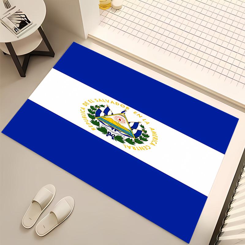 1pc flag of El Salvador Print Area Rug - Soft, Washable Non-Slip Indoor Mat, Living Room, Home Office Decorative Rug,Office Decorative
