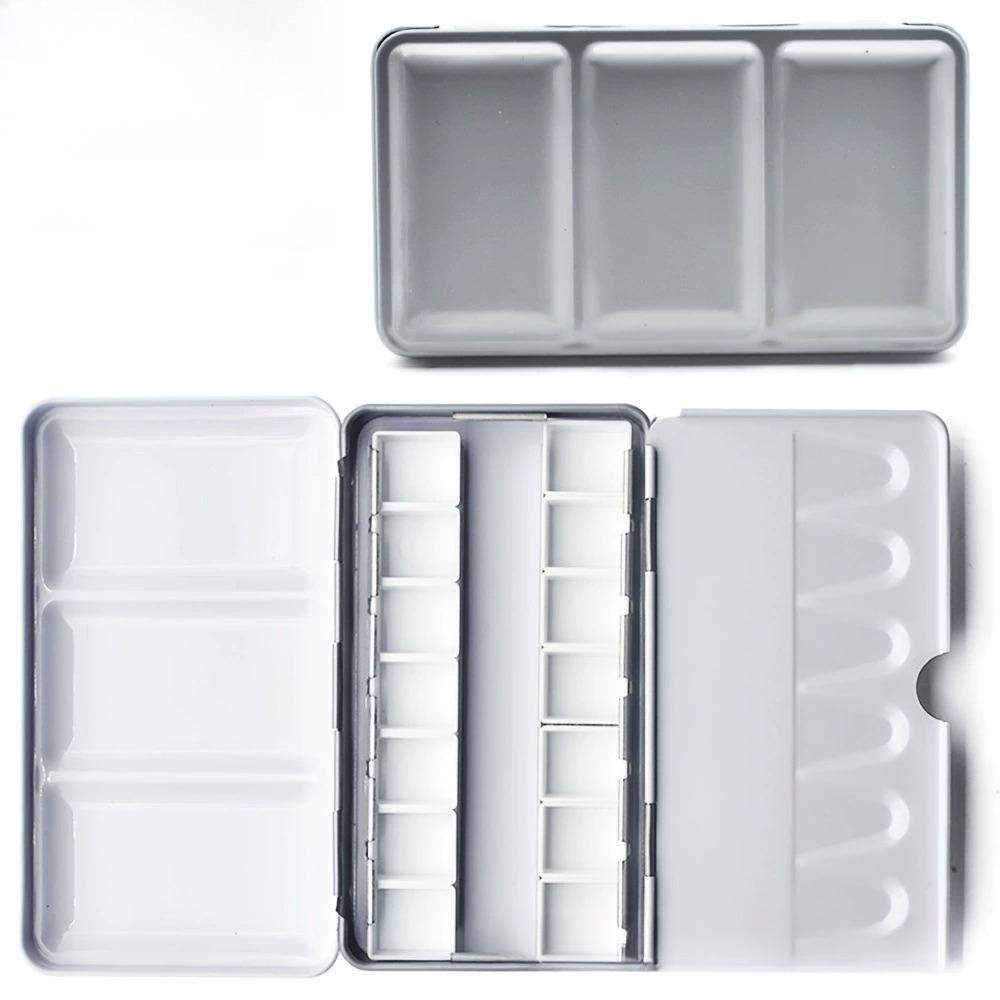 Empty Metal Watercolor Tin Palette Box With 14/26/52pcs Detachable Empty Watercolor Half Pans For DIY Travel Watercolor Palette