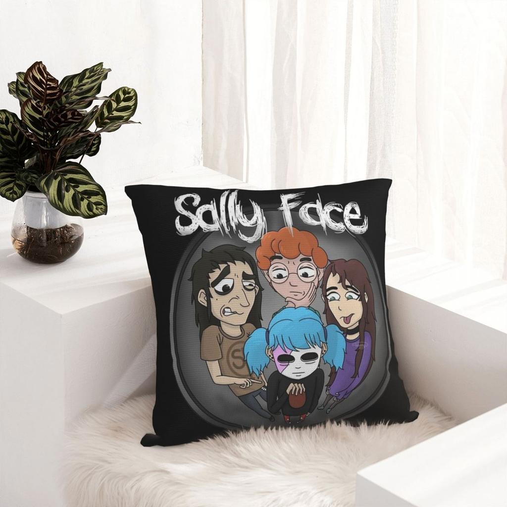 Sally Face Фан-арт Наволочка Печать Полиэстер Чехол для Подушки Декор Хоррор Игра Декоративная Подушка Чехол на Сиденье Молния 18''