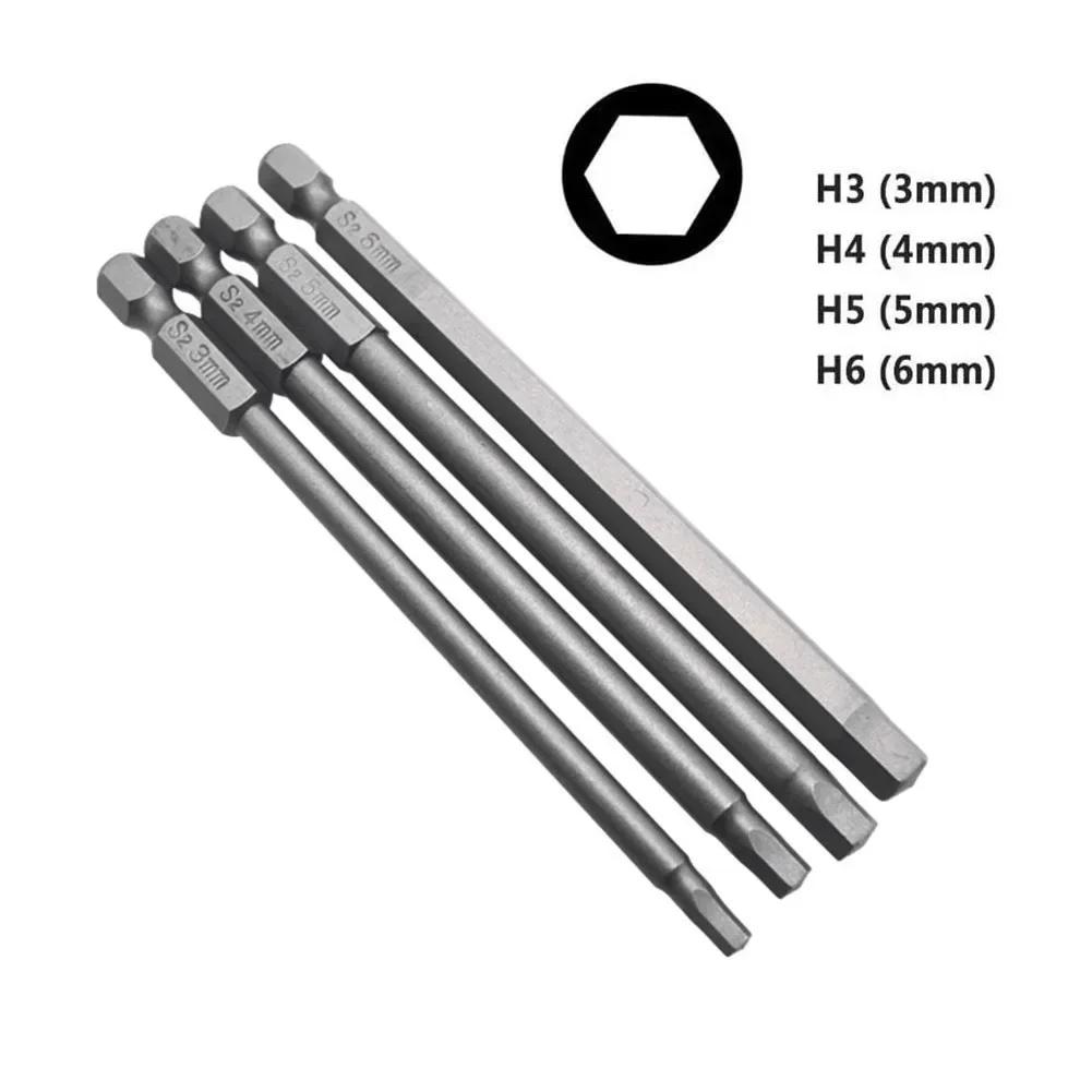 4 шт. 1/4-дюймовые шестигранные биты для отвертки Torx/Шестигранные/Крестовые/Щелевые биты для отвертки Магнитные инструменты для водителя 3 мм/4 мм/5 мм/6 мм Ручные инструменты