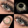 FUNSACHY 2pcs Colored Contact Lenses for Eyes Brown Color Makeup Contacts Lens Fashion Beautiful Cosmetic Gray Pupil Yearly Use