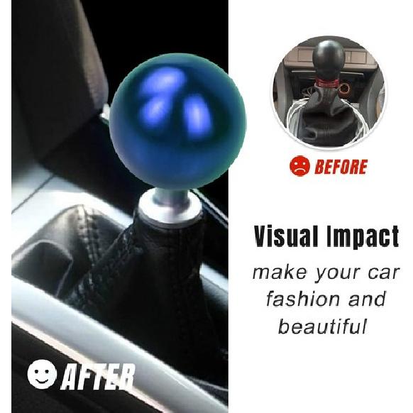 Round Ball Gear Shift Knob, Chrome Finish Aluminum Shifter Knobs with 3 Ada