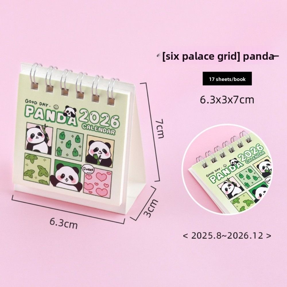 Мультяшный настольный календарь на 2026 год, маленький планировщик расписания, новый календарь на спирали для офисных и школьных принадлежностей
