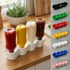 4 Slots Condiment Tube Rack Wave Shaped Pantry Squeeze Tube Box  Refrigerator Storage