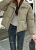 Winter new high-end fashion retro small hooded stand-up collar short thickened warm cotton jacket