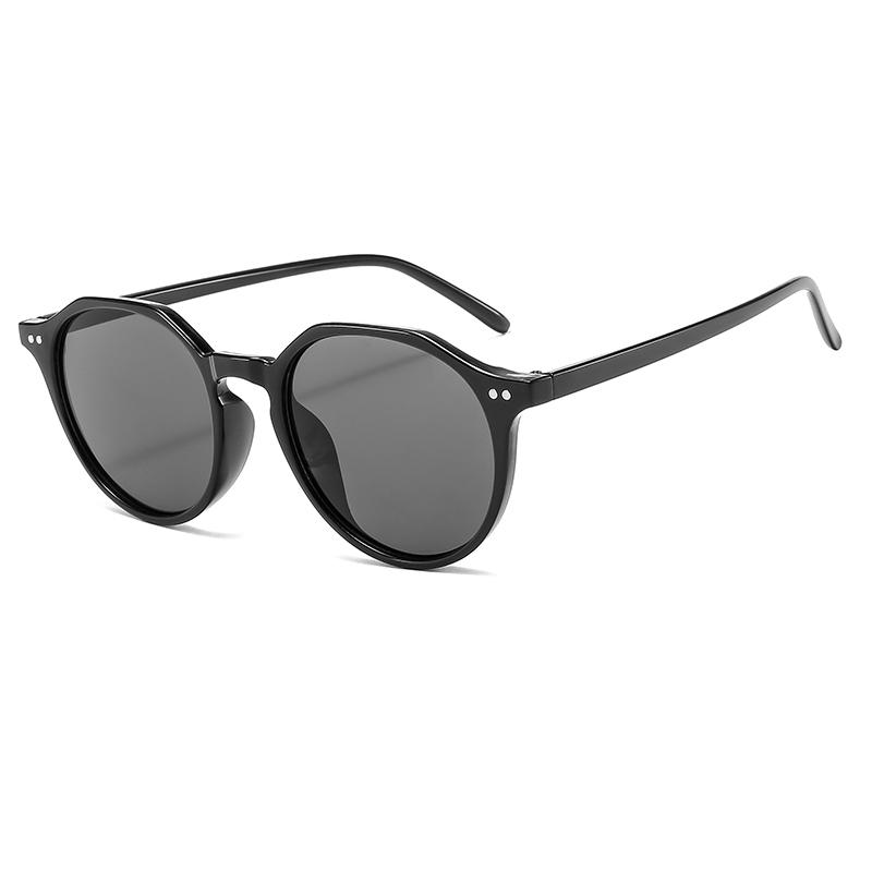New Sunglasses Men's Retro Round Frame Fashion Trend Rice Nail Sunglasses Women's High-end Street