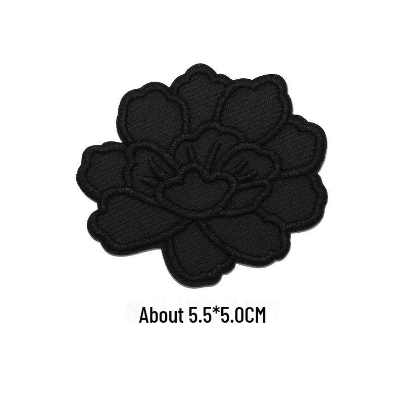 Черная самоклеящаяся вышитая нашивка для самостоятельного ремонта и украшения одежды