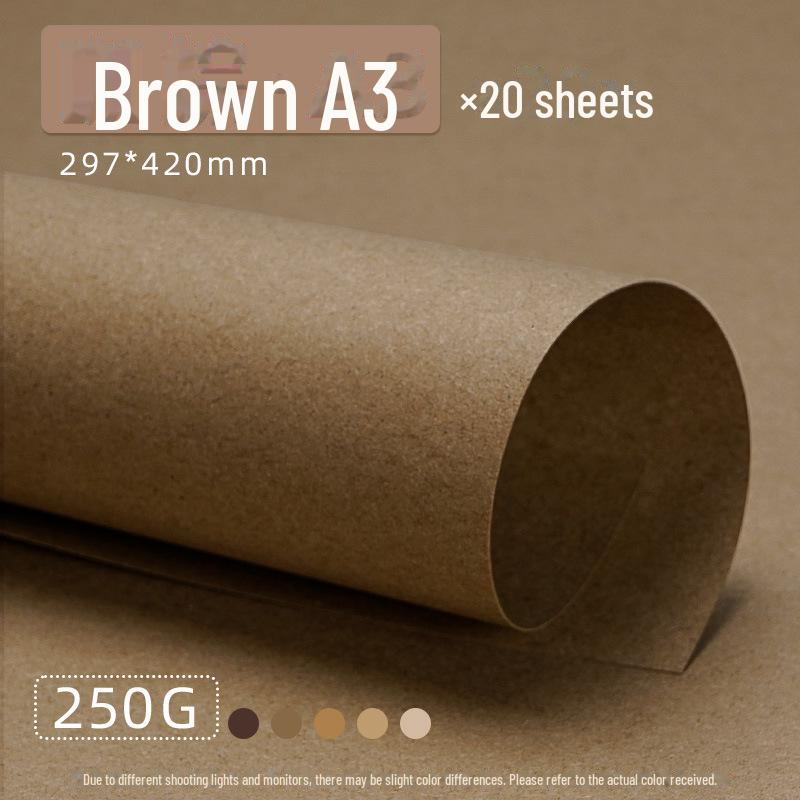 Кольцо ручной работы из плотного картона кофейного цвета Yuanhao - A4/A3/4K с фоном из коричневого древесного леса