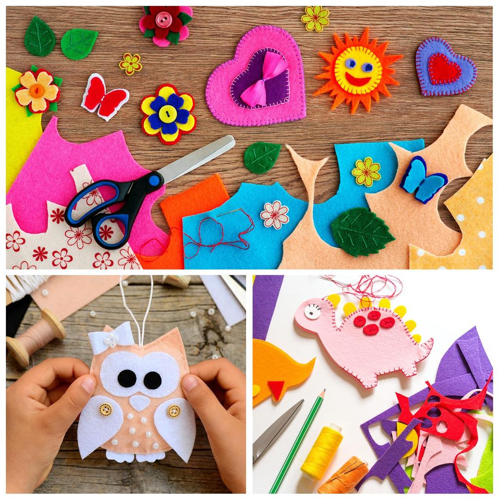 Мягкие фетровые листы uxcell, тканевые листы для рукоделия 45 см x 40 см, толщина 1 мм, мягкие фетровые цветные листы для самостоятельного шитья, проектов по рукоделию, лоскутного оформления вечеринок