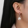 RSAMD Leaves Round Pendant Drop Earrings Women Stainless Steel Hoop Earring Jewelry-Round Gold Color