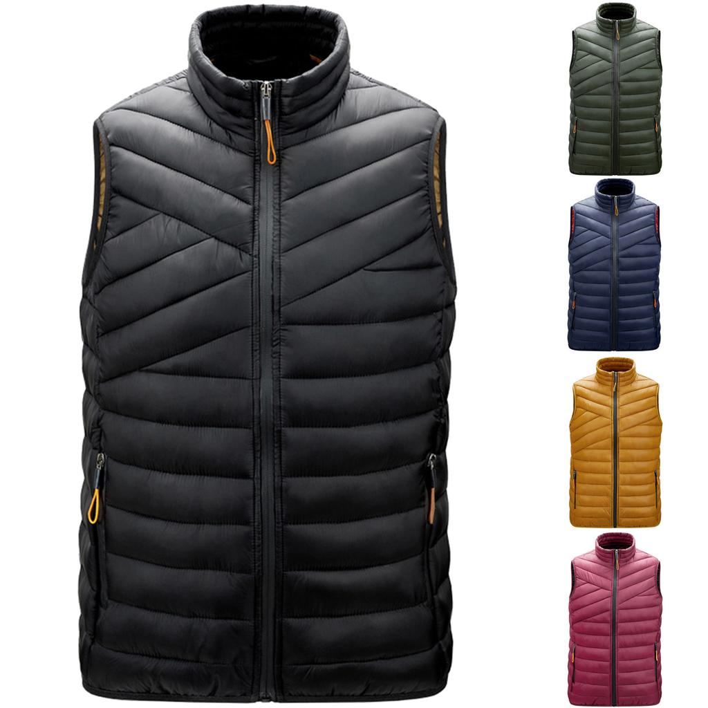 Casual Men'S Vest Men'S Loose  And Winter Warm Down Cotton Vest Coat