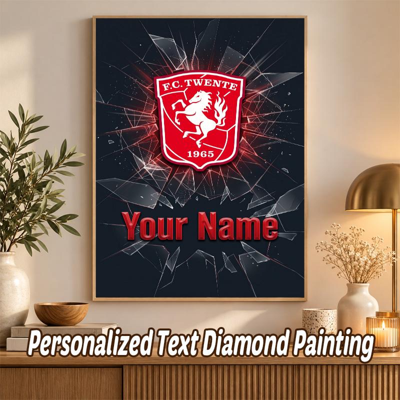 FC Twente Custom Name Text 5D Diamond Painting Kit DIY Full Drill Diamond Art Decoration
