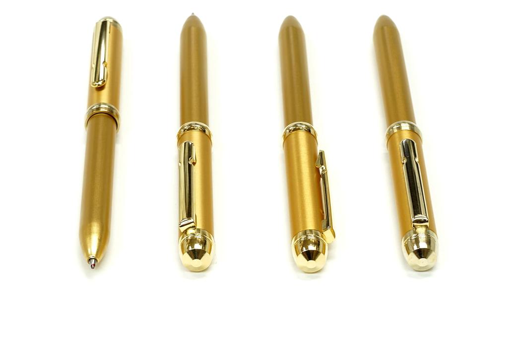 Made in Japan Metal Turbo 2-Color Twist Ballpoint Pen, Custom Gold, Premium Boxed, Gold, K7-2CK-1-K