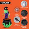 JOYFY 6 FT Halloween Witch Inflatables Outdoor Decorations Cauldron with Bubbling Potion and Light Inflatable Decorations