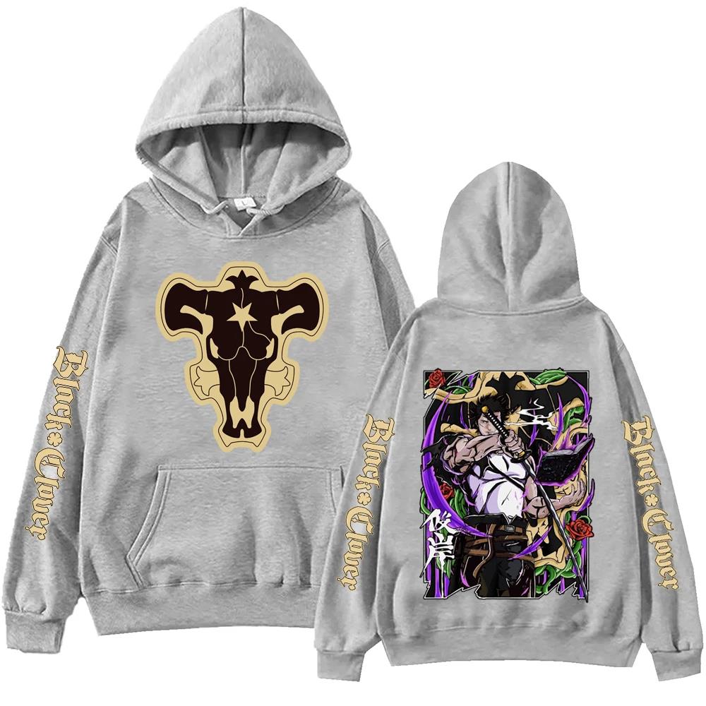 Manga Black Clover Yami Sukehiro Graphic Hoodies Oversized Hooded Vintage Hip Hop Long Sleeves Cotton Hoodie Men Women Clothes