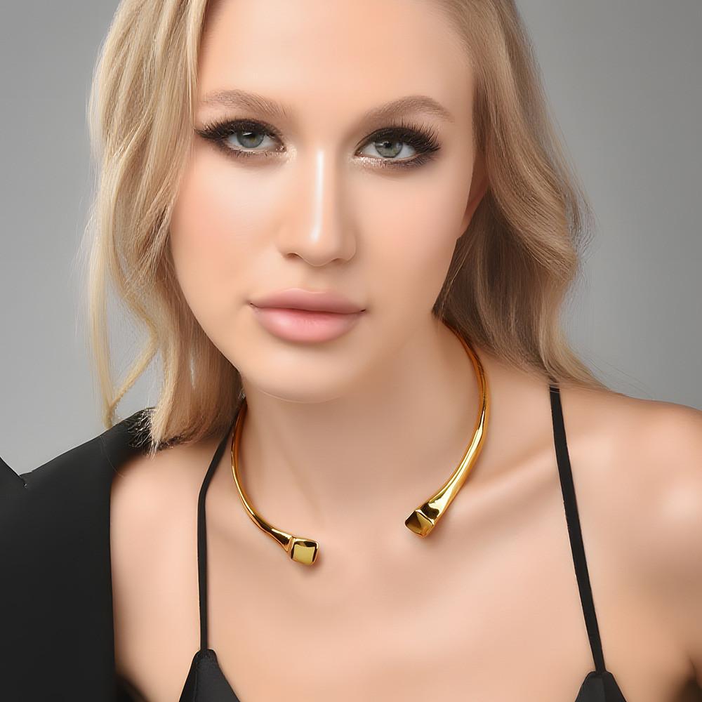 Spanish Openclosure Chain Collar Jewelry With Gold Silver Finish For Womens Accessories
