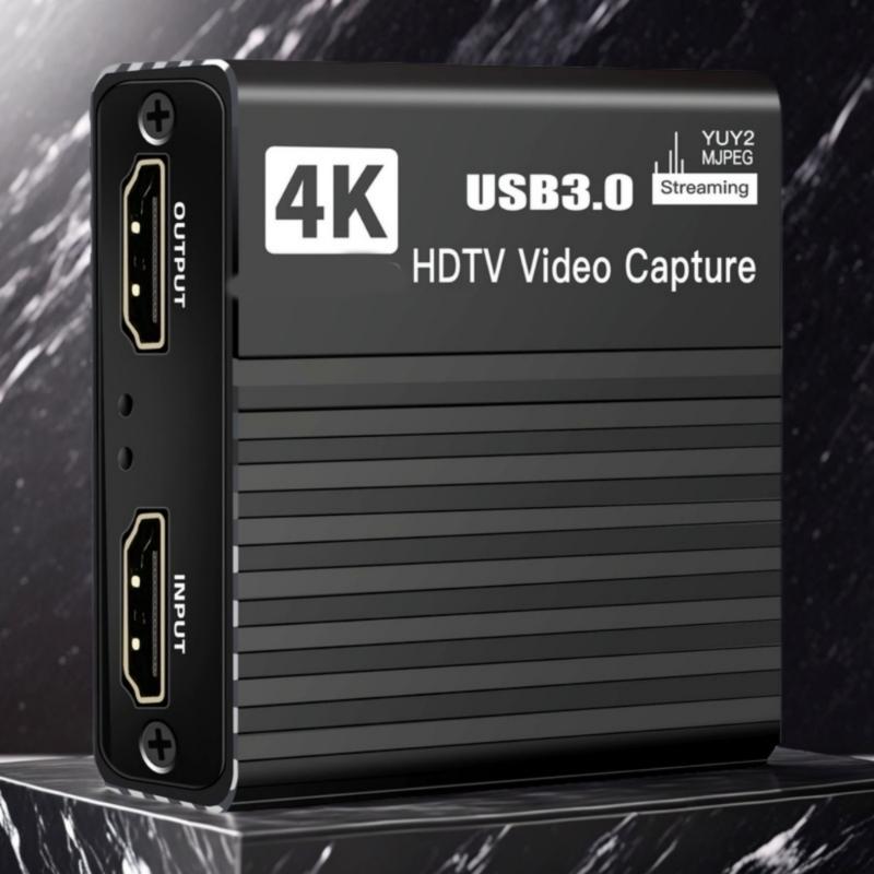 Карта захвата видео 1080p 60fps Устройство захвата Алюминиевый 4K адаптер Для игровой консоли Запись Прямая трансляция Монитор Отображение