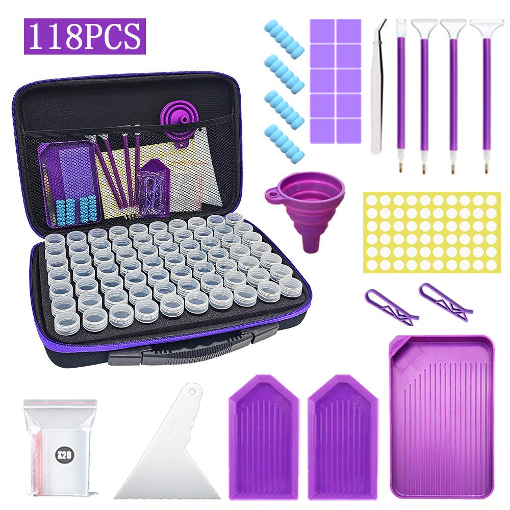 Набор для алмазной живописи своими руками: Воронка, Ручка для страз, 60 бутылочек для хранения, 30 ячеек для хранения, Сумка с бабочкой