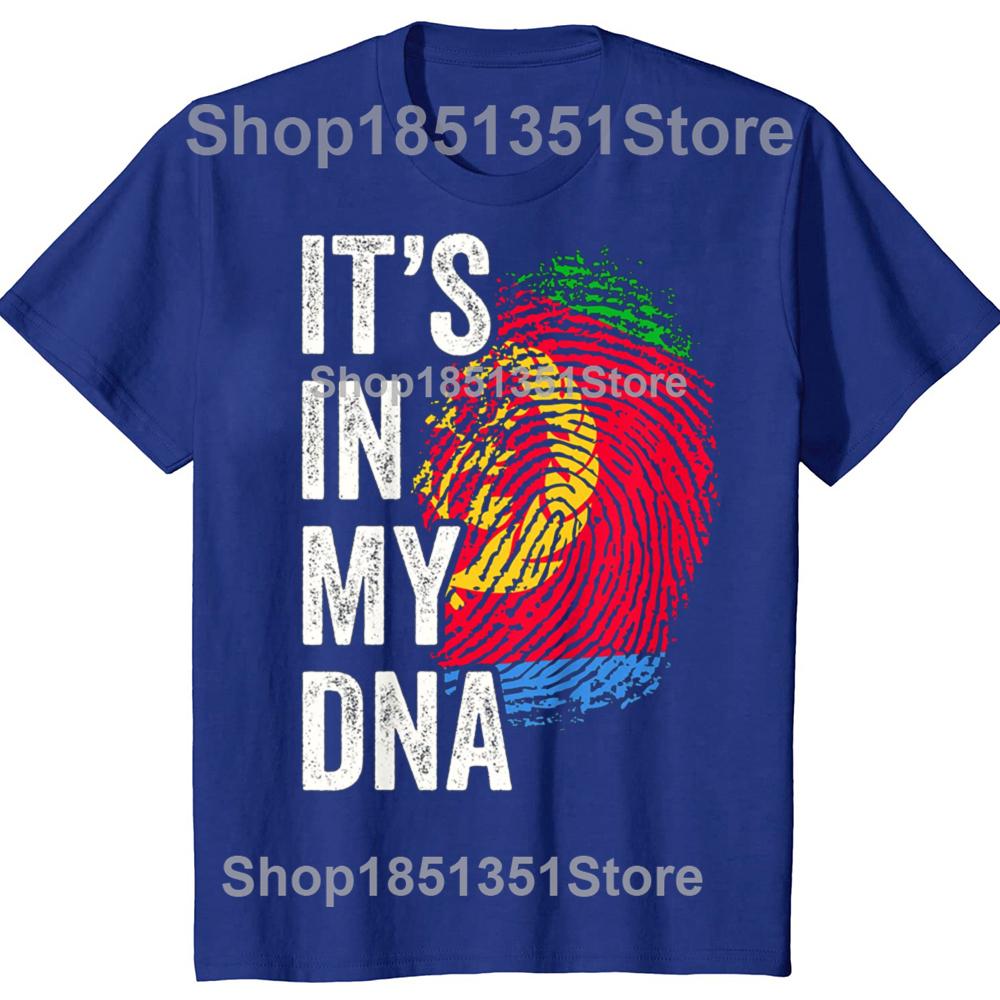 ITS IN MY DNA Eritrea Flag Eritrean Pride T Shirts Graphic Cotton Streetwear Short Sleeve Birthday Gifts T-shirt Mens Clothing