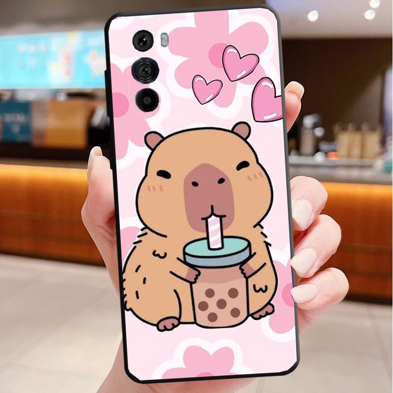 Cartoon Cute capybara Funda Phone Case For Motorola Edge 50 40 Pro 60 50 40 30 Ultra Neo Fusion Moto G Play G Stylus G Power G