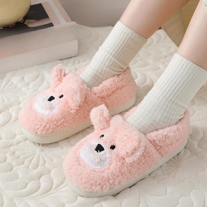 Cotton Slippers Autumn and Winter Confinement Shoes Men and Women Cute Couple Indoor Home Home Non-slip Cotton Slippers Bag Heel Slippers