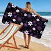 Floral Pattern with White and Purple Flowers Beach towel quick-drying for travel outdoor sports jogging beach and swimming