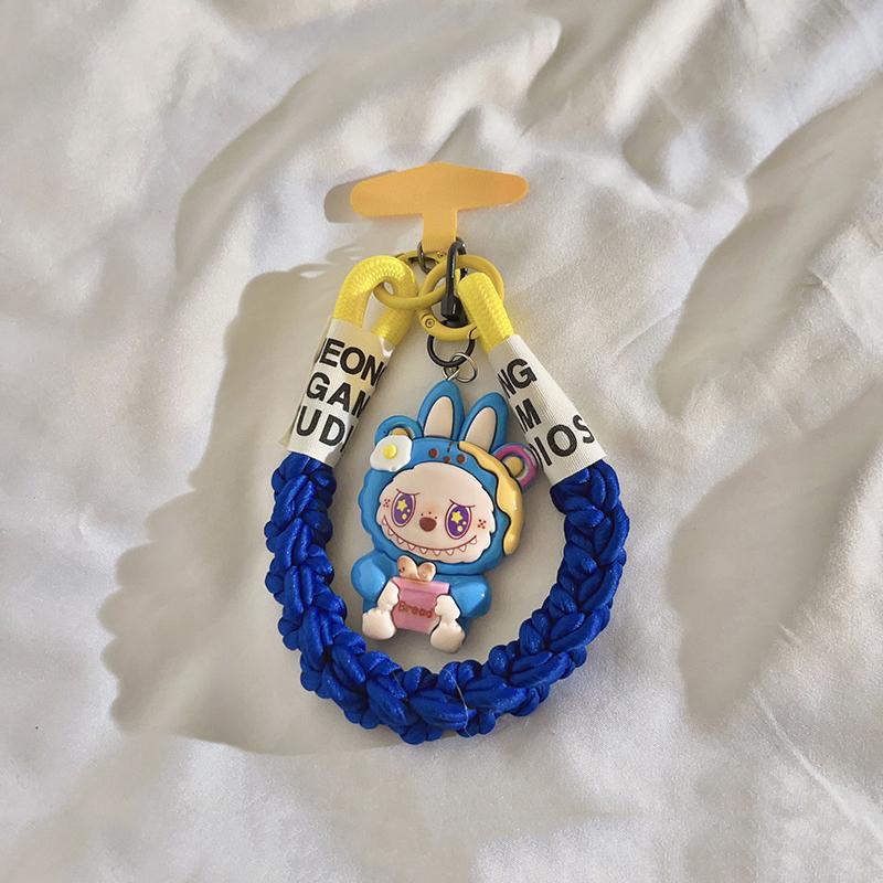 Универсальный Лабубу Мультяшный Милый Подвеска-цепочка для телефона Шнурок для Iphone Мобильного телефона Короткий ремешок Брелок Украшение для сумки Кольцо для ключей