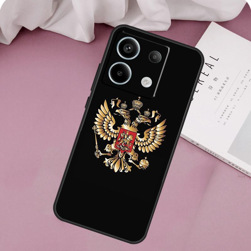 Russia Flag Coat Arms Case For Redmi Note 13 Pro Plus 9 10 11 12 Pro 10S 11S 12S Redmi 12 9C 10C 12C 13C Cover
