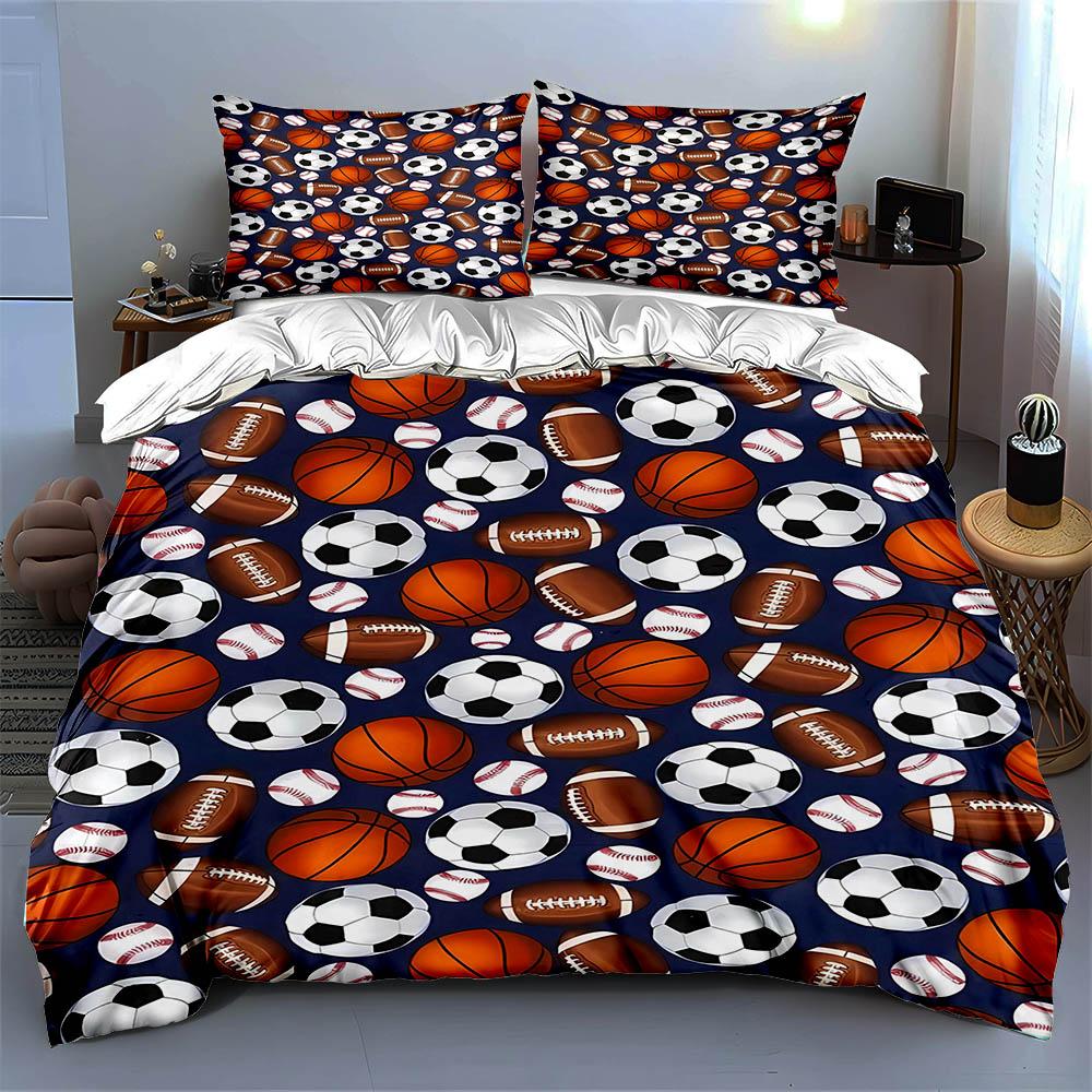 Sports ball pattern Bedding Duvet cover sets Duvet covers Pillowcases gifts (1 * Duvet Cover 2 * Pillowcases, without duvet insert)