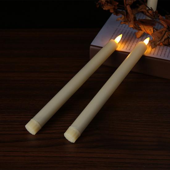 6Pcs Flameless Taper Candles Battery Operated Window Fake Candles with Remote Control Flickering LED Candles for Holiday Wedding Home Decor